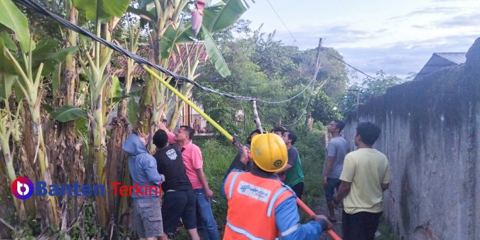 Dibantu Pemuda Gret’s, PLN Cikupa Bereskan Percikan Api di Kabel Listrik