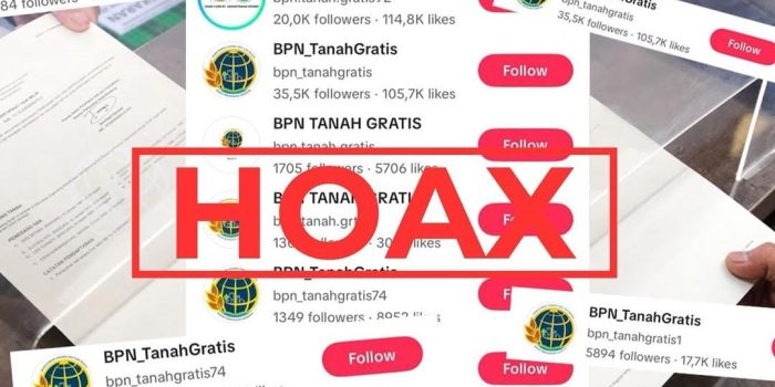 Akun Hoaks “BPN TANAH GRATIS” Beredar di Tiktok, Kementrian Imbau Masyarakat Tetap Waspada